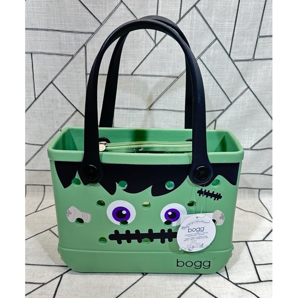 Bogg Bag Bitty Frankenstein FRANKENBOGG Treat Tote Bag Green Black Halloween - Picture 1 of 11
